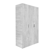 Dulap ALMA L, 3 usi, 6 rafturi, bara de haine, pin antichizat, 120x52x203 cm - 1