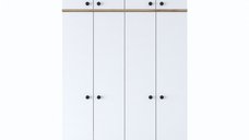Dulap BA121, 8 usi, 2 sertare, nuc + alb, 120x42,5x216,8 cm