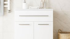Dulap baie, 2 usi, 1 sertar, alb, 60x30x80 cm