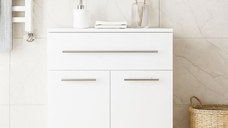 Dulap baie, 2 usi, 1 sertar, alb, 60x30x80 cm