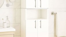 Dulap baie seria 002, 4 usi, alb, 35x31.6x166 cm