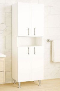 Dulap baie seria 002, 4 usi, alb, 60x31.6x166 cm - 1