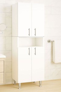 Dulap baie seria 002, 4 usi, alb, 60x31.6x166 cm - 1