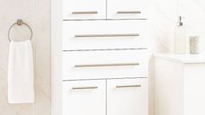 Dulap baie seria 008, front MDF, 4 usi, 2 sertare, alb 60x31.6x180 cm