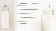 Dulap baie seria 008, front MDF, 4 usi, 2 sertare, alb 60x31.6x180 cm