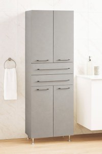 Dulap baie seria 008, front MDF, 4 usi, 2 sertare, taupe, 60x31.6x180 cm - 1