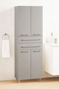 Dulap baie seria 008, front MDF, 4 usi, 2 sertare, taupe, 60x31.6x180 cm - 1