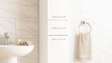 Dulap baie seria 010, front MDF, 2 usi, 1 sertar, alb, 30x31.6x180 cm