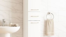 Dulap baie seria 010, front MDF, 2 usi, 1 sertar, alb, 30x31.6x180 cm