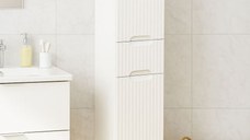 Dulap baie seria 033, front MDF, 2 usi, 1 sertar, alb, 30x31.6x180 cm