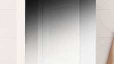 Dulap baie suspendat, 1 usa, oglinda, alb, 60x14x68 cm