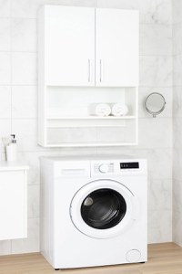 Dulap baie suspendat, 2 usi, alb, 60x25x90 cm - 1