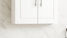 Dulap baie suspendat ANDRE, front MDF, 2 usi, alb, 60x17x60 cm