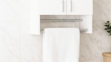 Dulap baie suspendat BELLA, 2 usi, alb, 60x21.5x68 cm