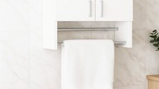 Dulap baie suspendat BELLA, 2 usi, montat, alb, 60x21.5x68 cm