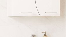 Dulap baie suspendat, front MDF, 2 usi, alb, 60x25x45 cm