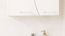 Dulap baie suspendat, front MDF, 2 usi, alb, 60x25x45 cm