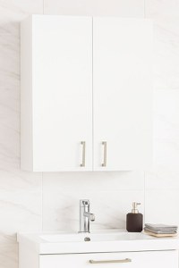 Dulap baie suspendat PROFI, 2 usi, alb, 55x21.5x68 cm - 1
