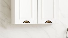 Dulap baie suspendat seria 172, front MDF, 2 usi, montat, alb, 60x21.5x68 cm