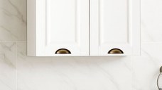 Dulap baie suspendat seria 172, front MDF, 2 usi, montat, alb, 60x21.5x68 cm