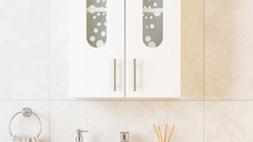 Dulap baie suspendat seria 177 LAGUNA, front MDF, 2 usi, alb, 30x21.5x68 cm