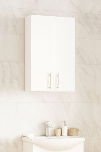 Dulap baie suspendat VERONA, front MDF,  2 usi, alb, 45x21.5x68 cm - 1