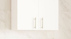 Dulap baie suspendat VERONA, front MDF, 2 usi, alb, 65x21.5x68 cm