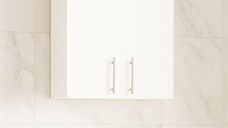 Dulap baie suspendat VERONA, front MDF, 2 usi, montat, alb, 50x21.5x68 cm