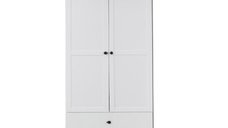 Dulap BRANDSON, 2 usi, 2 sertare, alb, 81x41x196 cm