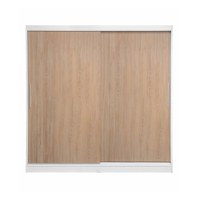 Dulap CORFU 01, usi glisante, corp alb + usi sonoma, 200x60x200 cm - 1