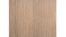 Dulap CORFU 01, usi glisante, corp alb + usi sonoma, 200x60x200 cm