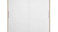 Dulap CORFU 01, usi glisante, corp sonoma + usi alb, 200x60x200 cm