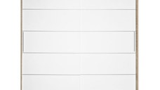 Dulap CORFU 03, usi glisante, corp sonoma + usi alb, 200x60x200 cm