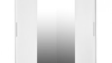 Dulap CORFU 04, usi glisante si oglinda, alb, 200x60x200 cm