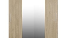 Dulap CORFU 04, usi glisante si oglinda, sonoma, 200x60x200 cm