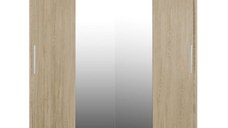 Dulap CORFU 04, usi glisante si oglinda, sonoma, 200x60x200 cm