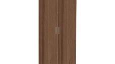 Dulap CORINNE, 2 usi, 1 raft, bara de haine, nuc, cant vanilie, 80x50x188 cm