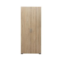 Dulap CORINNE, 2 usi, 1 raft, bara de haine, sonoma deschis, cant sonoma inchis, 80x50x188 cm - 1