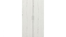 Dulap CORINNE, 2 usi, 4 rafturi, alb Elvetia, 80x50x188 cm
