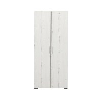 Dulap CORINNE, 2 usi, 4 rafturi, alb Elvetia, 80x50x188 cm - 1