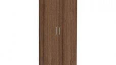 Dulap CORINNE, 2 usi, 4 rafturi, nuc, cant vanilie, 80x50x188 cm