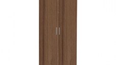 Dulap CORINNE, 2 usi, 4 rafturi, nuc, cant vanilie, 80x50x188 cm