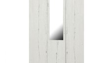 Dulap CORINNE 3 usi, 4 rafturi, bara de haine, oglinda, alb Elvetia, 120x50x188 cm