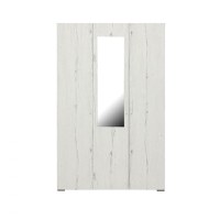 Dulap CORINNE 3 usi, 4 rafturi, bara de haine, oglinda, alb Elvetia, 120x50x188 cm - 1