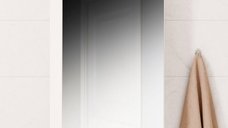 Dulap de baie suspendat cu oglinda, 1 usa, alb, dimensiuni 40x14x68 cm