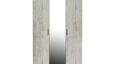 Dulap ECONO, oglinzi, 3 usi, 4 rafturi, bara de haine, pin antichizat, 120x50x206 cm