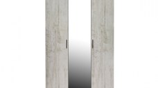 Dulap ECONO, oglinzi, 3 usi, 4 rafturi, bara de haine, pin antichizat, 120x50x206 cm