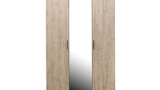 Dulap ECONO, oglinzi, 3 usi, 4 rafturi, bara de haine, sherwood, 120x50x206 cm