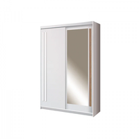 Dulap EF1-150 usi glisante, 6 rafturi, bara de haine, oglinda, alb andersen + artisan, 150x59x215 cm - 1