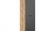 Dulap ESTEBAN, 2 usi, grafit + stejar evok, 60,1x36x195 cm